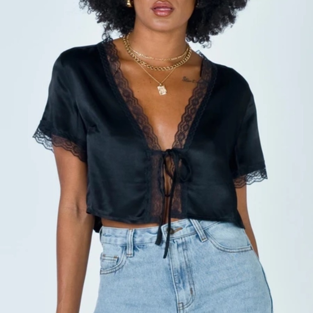 Princess Polly Open Front Tie Top